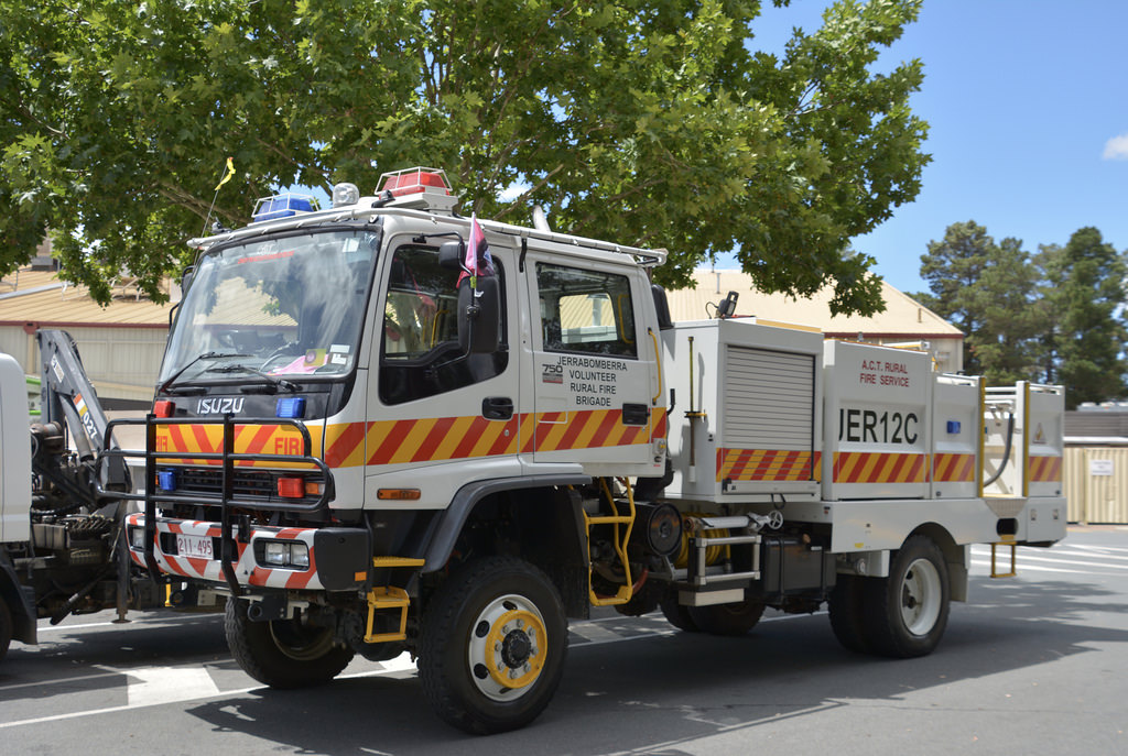 Rural Fire Service volunteers with fire truck